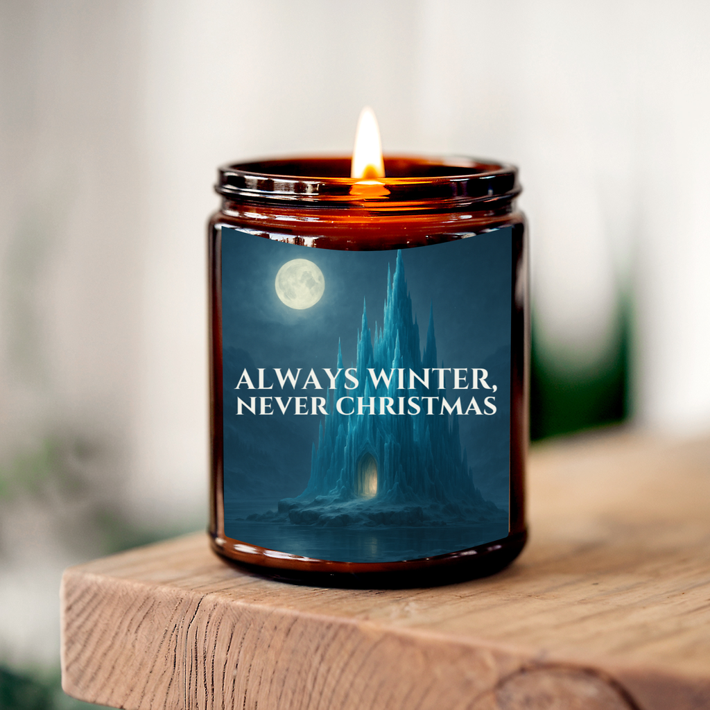 Always Winter, Never Christmas | 8 oz Soy Candle | Eucalyptus, Lavender & Pine | Handmade in Greenville, SC