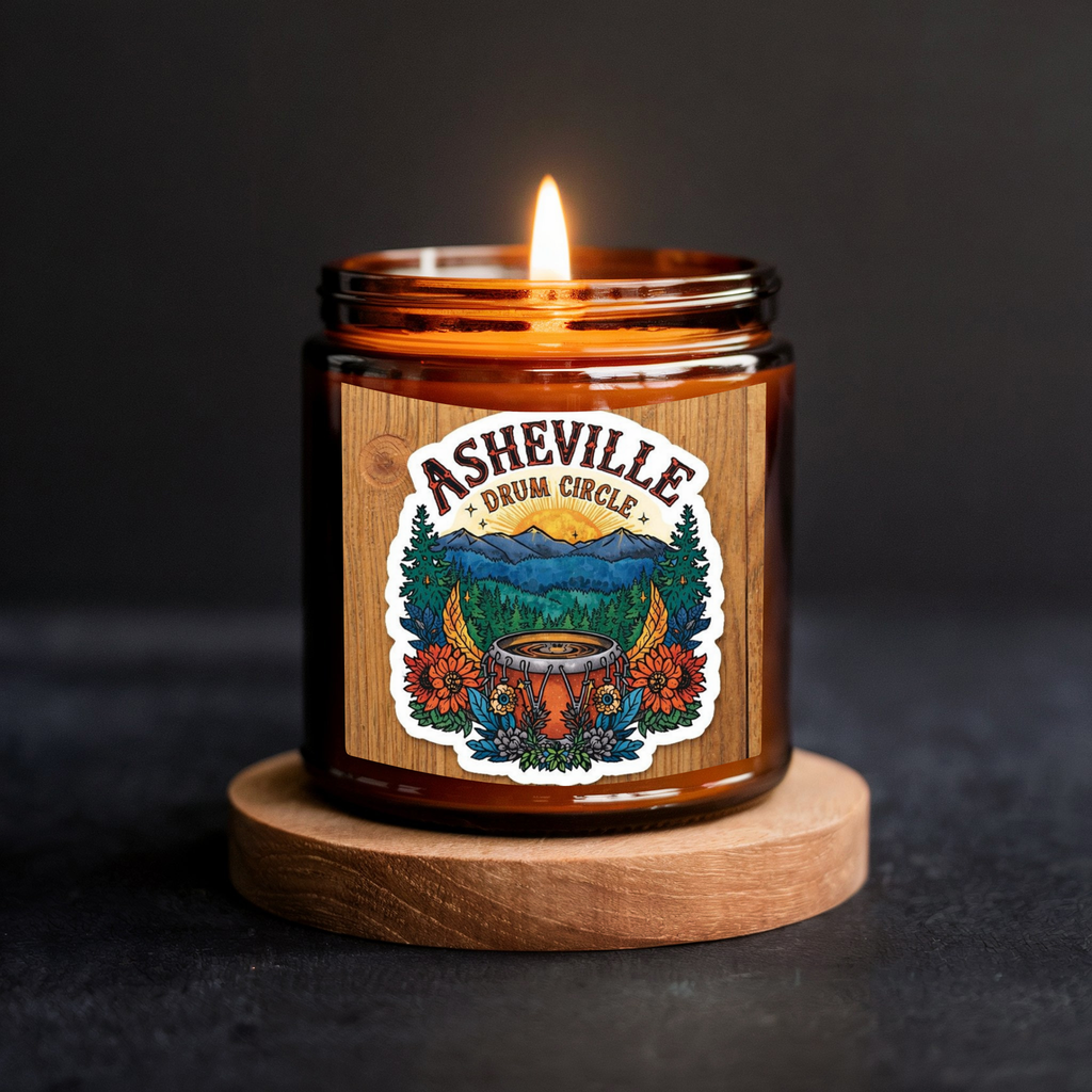 Asheville Drum Circle | 8 oz Soy Candle | Sugar Pine, Patchouli & Sage | Handmade in Greenville, SC