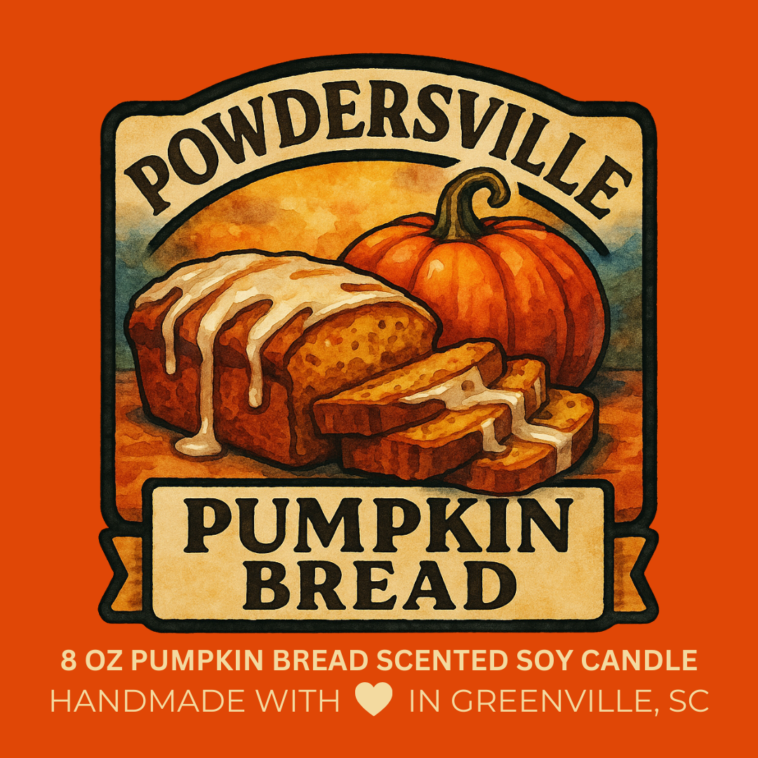 Powdersville Pumpkin Bread - 8 oz Soy Candle - Falling For Greenville, SC Collection - Hand-Poured in Greenville, SC