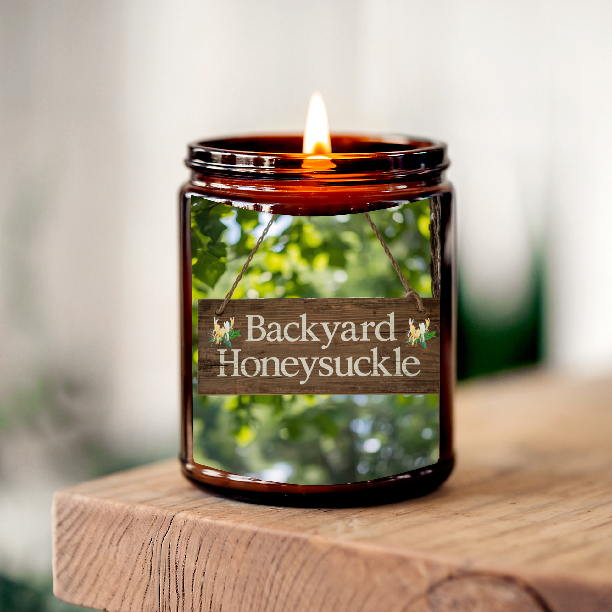 Backyard Honeysuckle | 8 oz Soy Candle | Wild Honeysuckle Scent | Handmade in Greenville, SC
