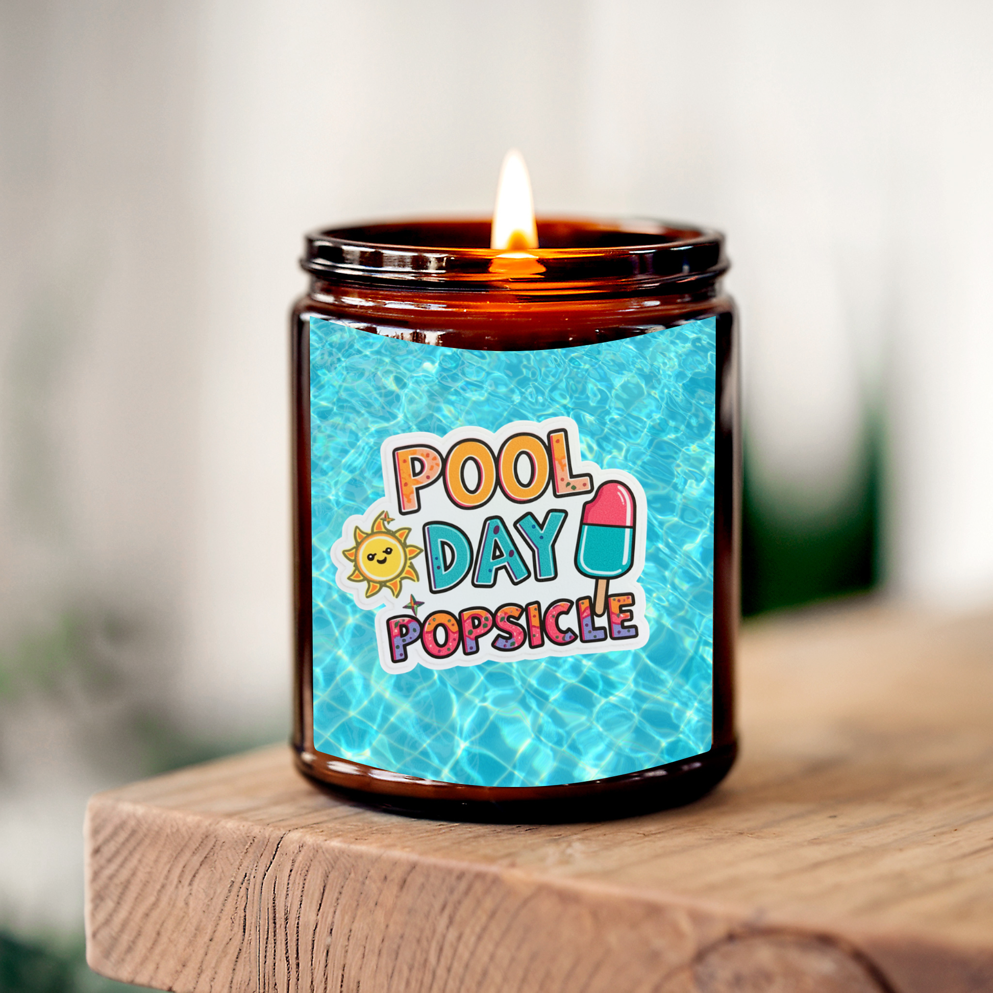 Pool Day Popsicle | 8 oz Soy Candle | Lemon, Orange & Raspberry Scent | Handmade in Greenville, SC