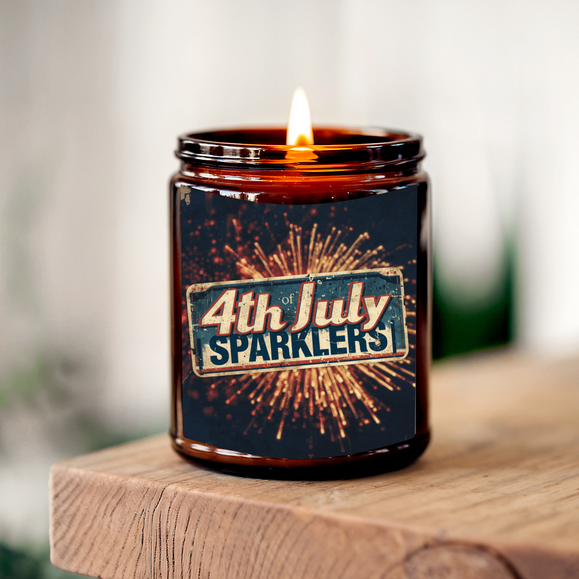 4th of July Sparklers | 8 oz Soy Candle | Soft Smoke | Handmade in Greenville, SC