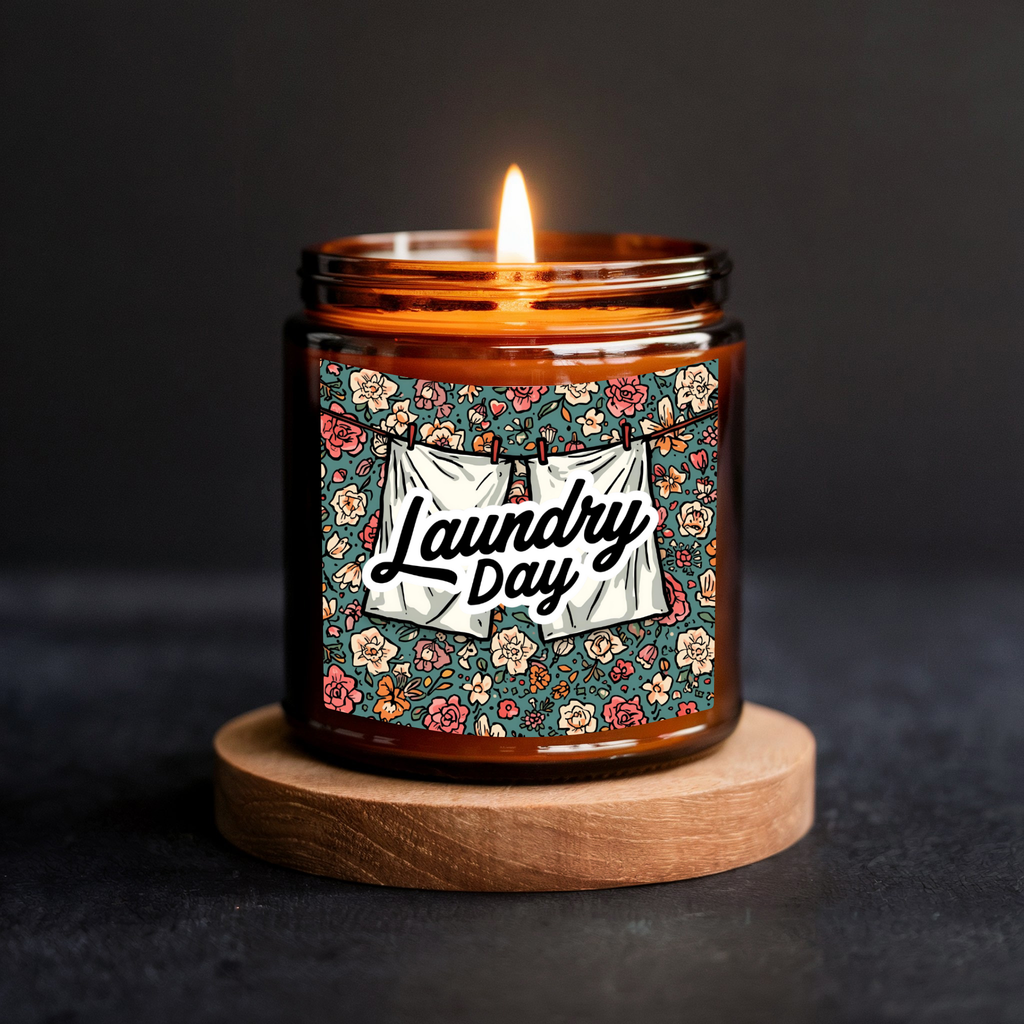 Laundry Day | 8 oz Soy Candle | Fresh Linen | Odor Eliminator | Handmade in Greenville, SC