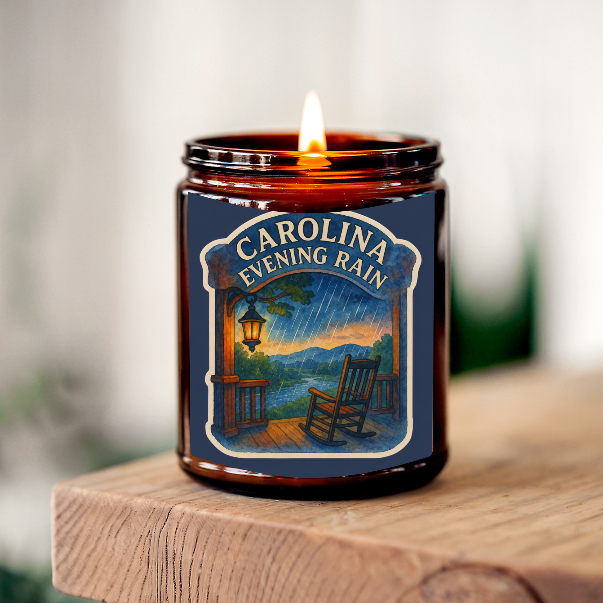 Carolina Evening Rain | 8 oz Soy Candle | Green Leaves, Rose, Lily of the Valley | Handmade in Greenville, SC