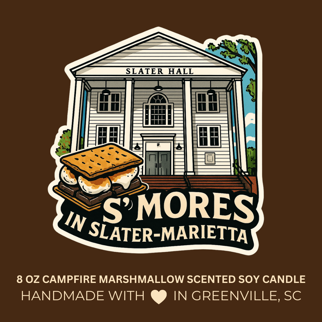 S’mores in Slater-Marietta - Campfire Marshmallow 8 oz Soy Candle - Falling For Greenville, SC Collection - Hand-Poured in Greenville, SC