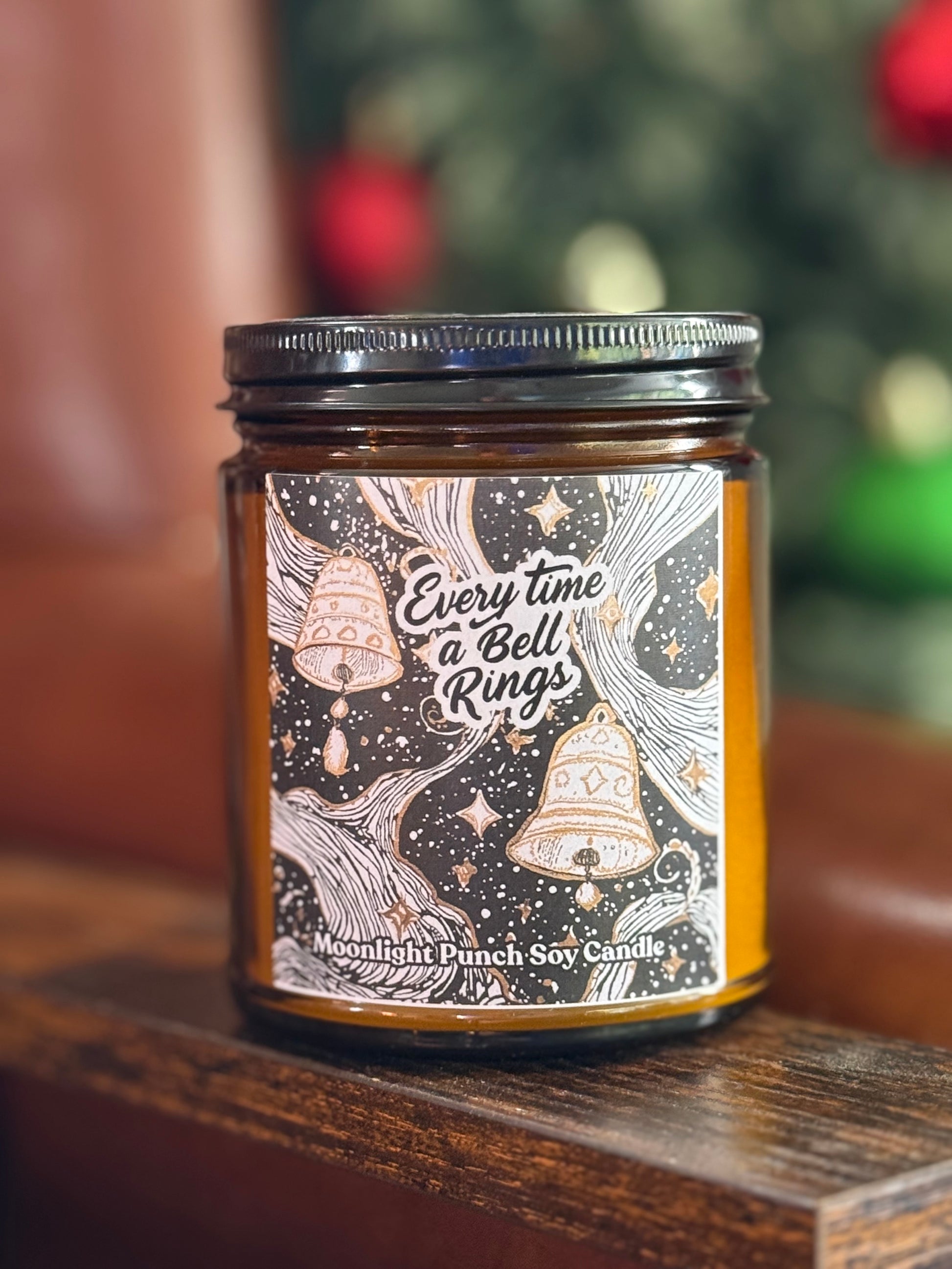 Every Time A Bell Rings – Moonlight Punch Scented 8 oz Soy Candle – Hand-Poured in Greenville, SC