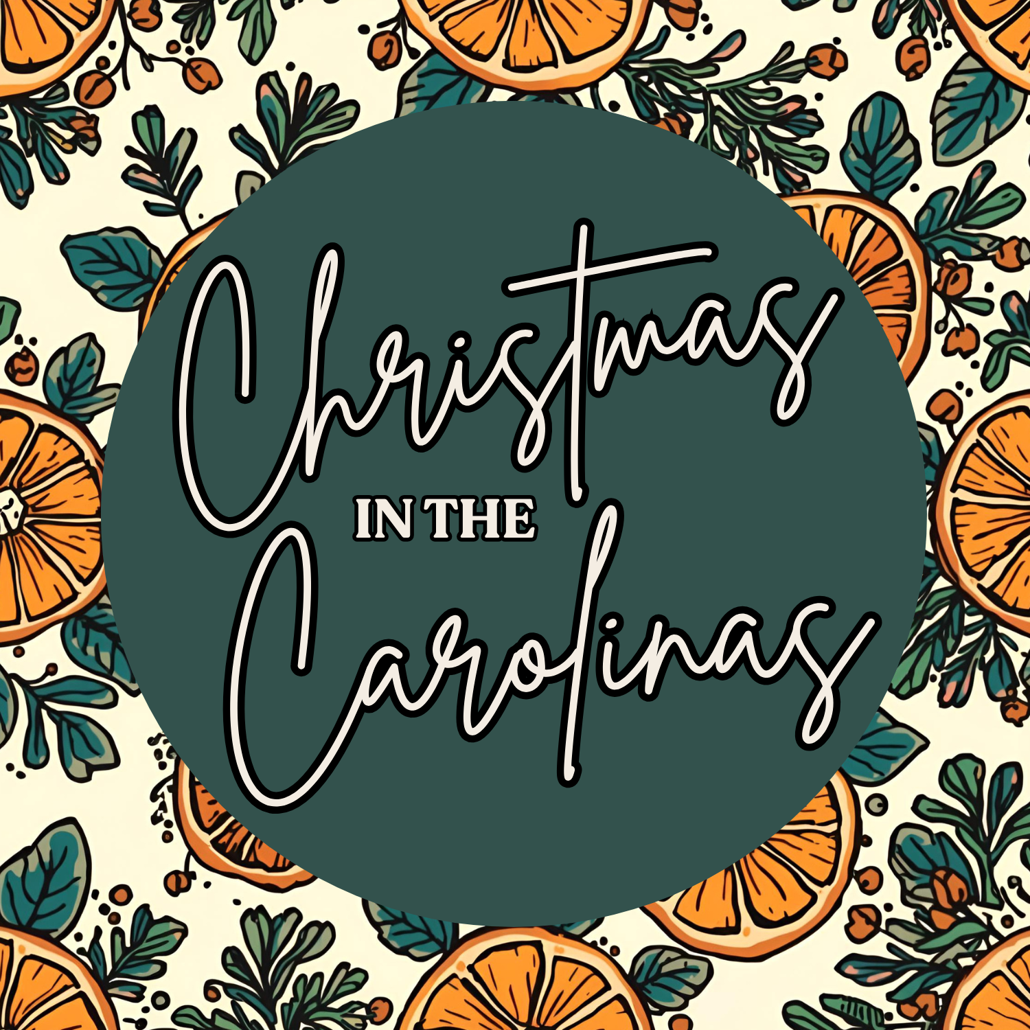 Christmas in the Carolinas - Orange and Fir Scented 8 oz Soy Candle - Hand-Poured in Greenville, SC