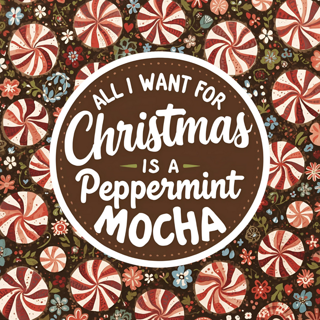All I Want For Christmas is a Peppermint Mocha – Peppermint Mocha Scented 8 oz Soy Candle – Hand-Poured in Greenville, SC