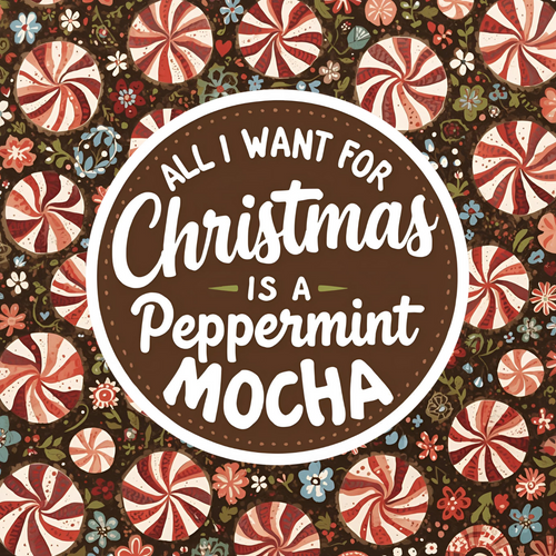 All I Want For Christmas is a Peppermint Mocha – Peppermint Mocha Scented 8 oz Soy Candle – Hand-Poured in Greenville, SC