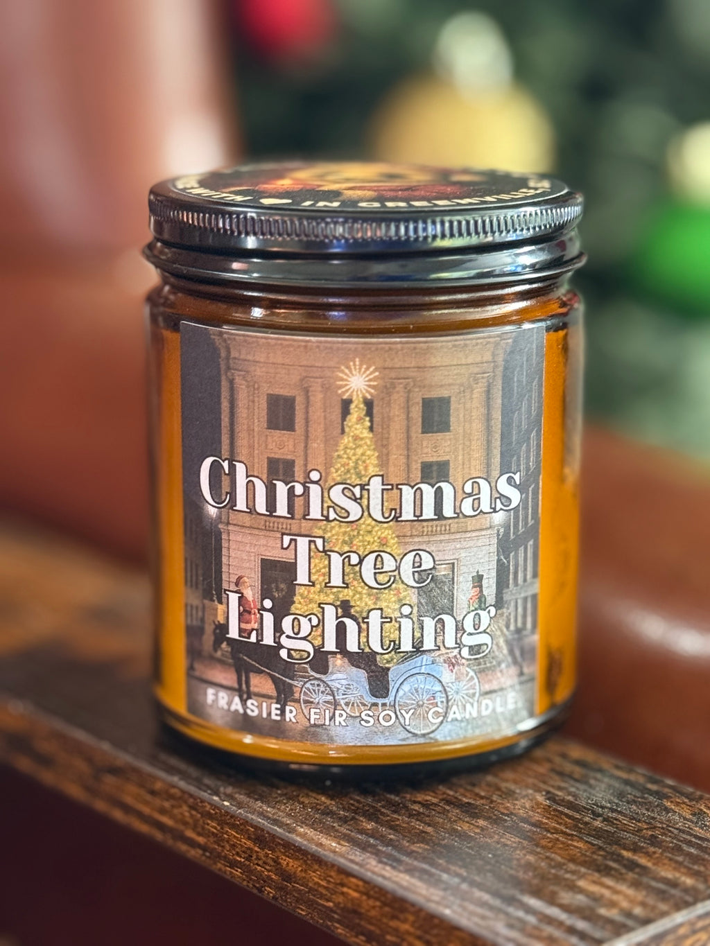 Christmas Tree Lighting – Fraser Fir Scented 8 oz Soy Candle – Hand-Poured in Greenville, SC