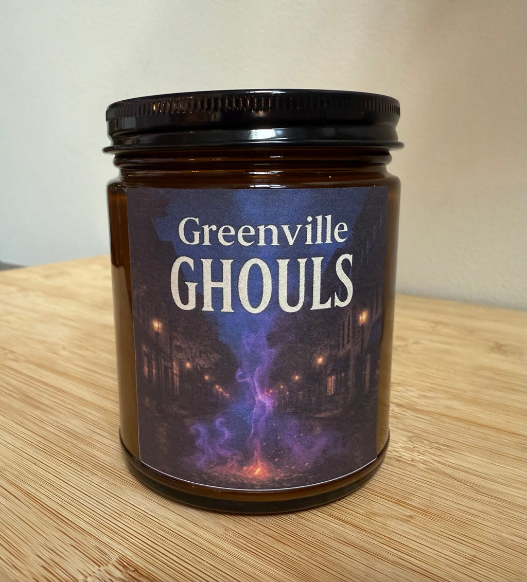 Greenville Ghouls - Smoky Lavender Scented 8 oz Soy Candle - Hand-Poured in Greenville, SC