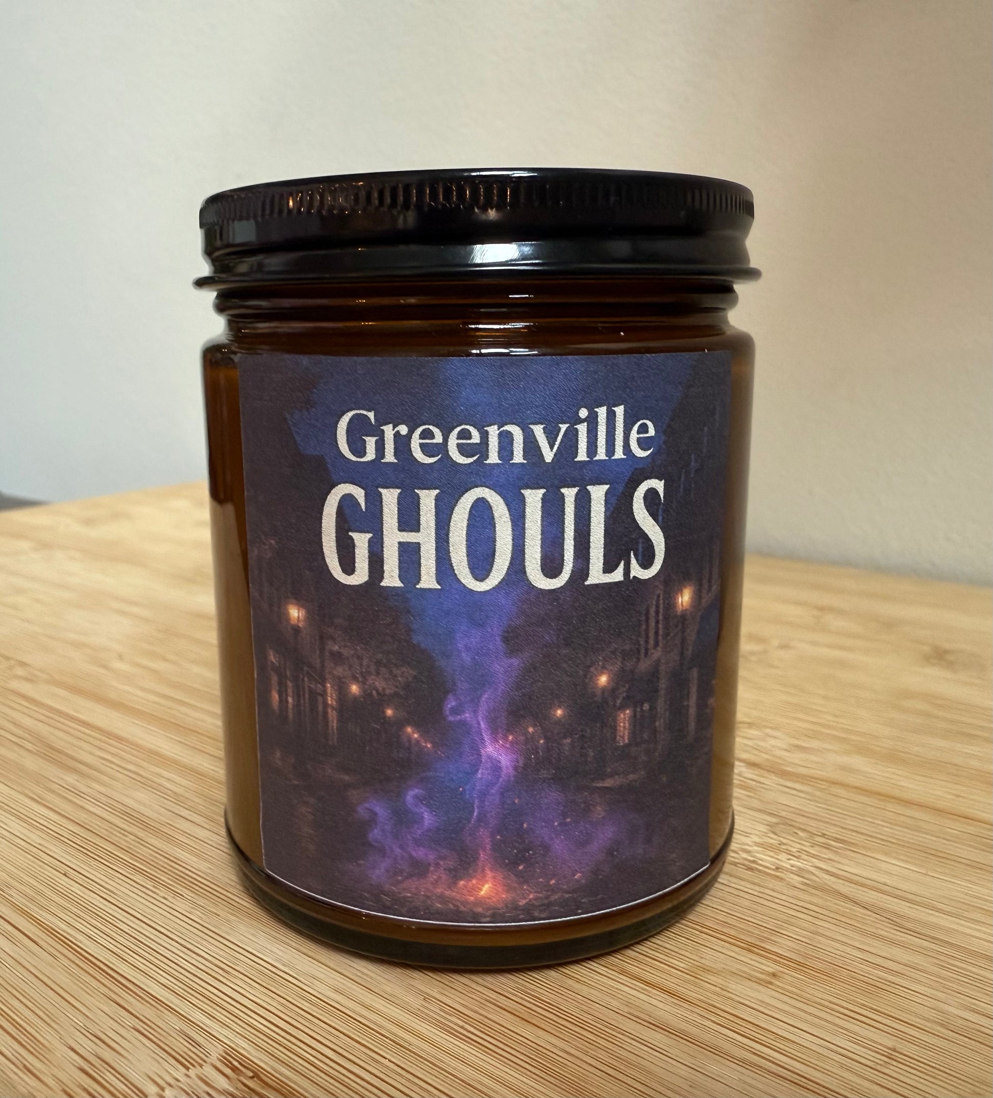 Greenville Ghouls - Smoky Lavender Scented 8 oz Soy Candle - Hand-Poured in Greenville, SC