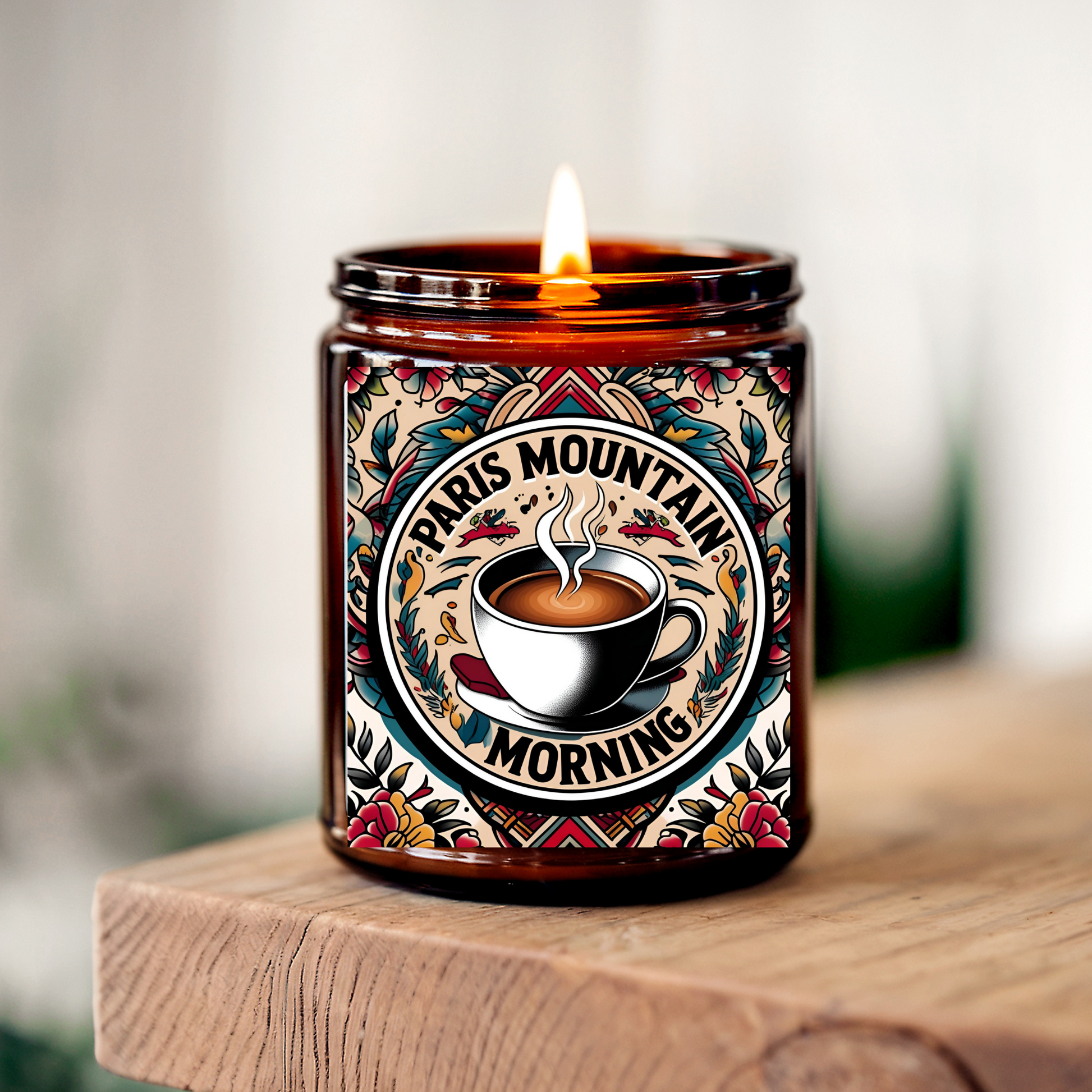 Paris Mountain Morning Candle – Coffee Scented 8 oz Soy Candle