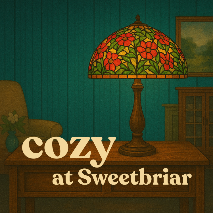 Cozy at Sweetbriar | 8 oz Soy Candle | Teakwood + Leather Scent | Handmade in Greenville, SC