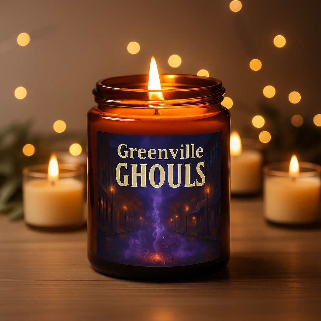 Greenville Ghouls - Smoky Lavender Scented 8 oz Soy Candle - Hand-Poured in Greenville, SC