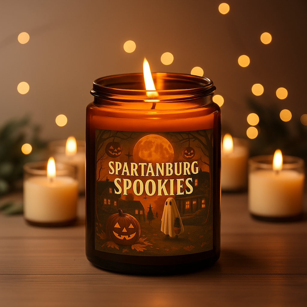 Spartanburg Spookies - Pumpkin Cashmere 8 oz Soy Candle - Hand-Poured in Greenville, SC