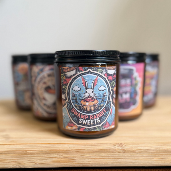 Swamp Rabbit Sweets Candle – Vanilla Scented 8 oz Soy Candle