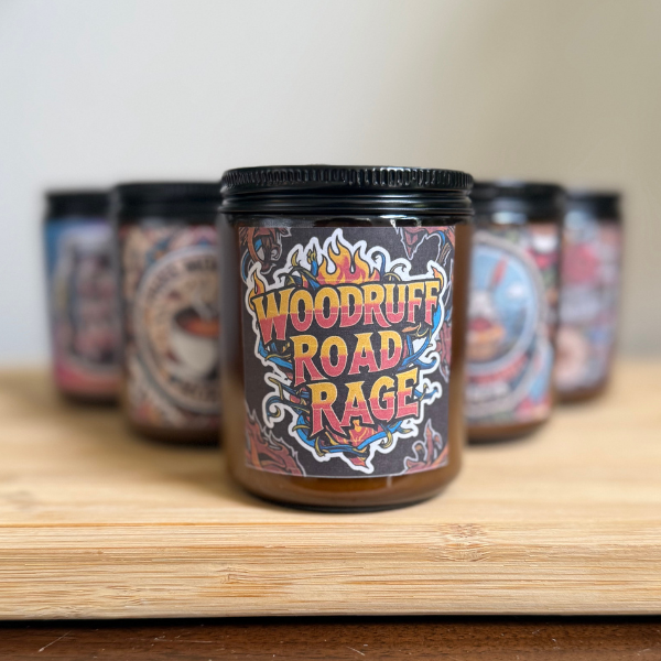 Woodruff Road Rage Candle – Spicy Cinnamon Scented 8 oz Soy Candle
