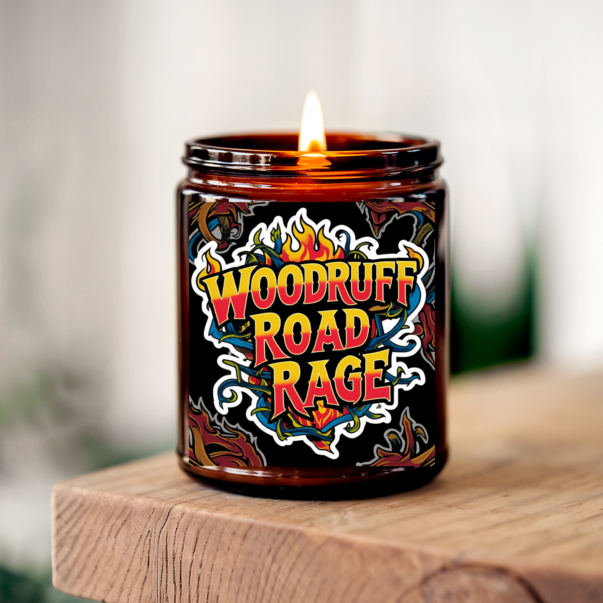 Woodruff Road Rage Candle – Spicy Cinnamon Scented 8 oz Soy Candle